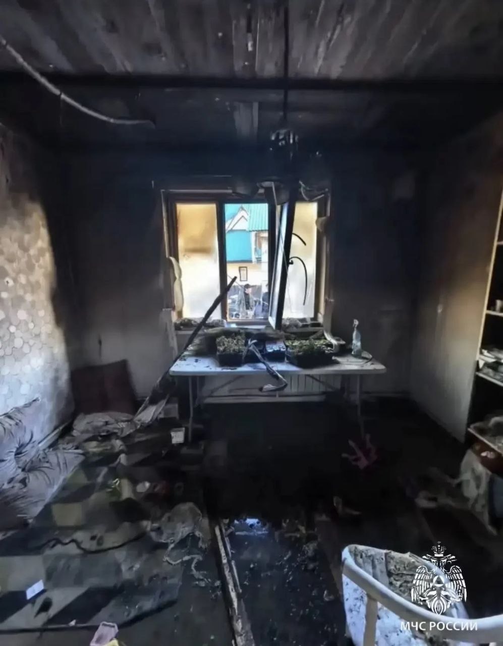 Брусовый дом горел в Мамонах из-за неосторожности на кухне Брусовый дом горел в Мамонах из-за неосторожности на кухне