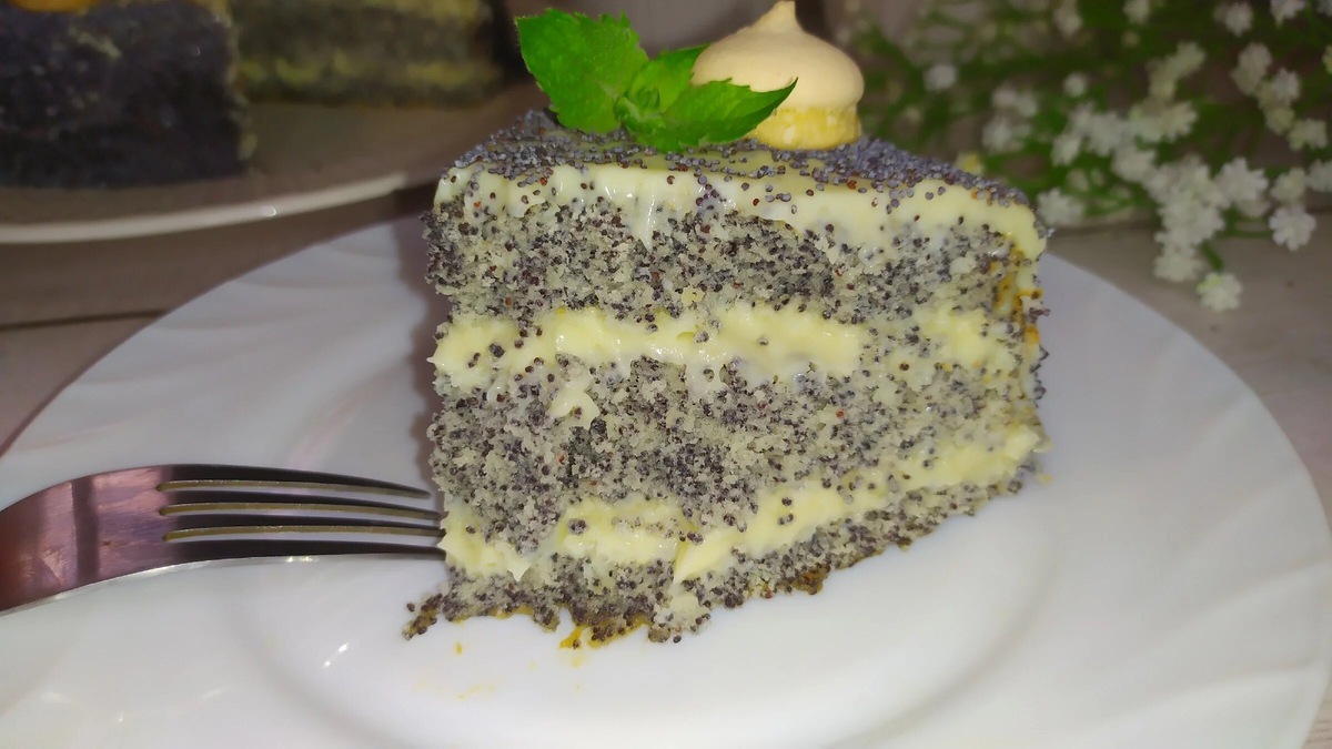Нежный маковый торт с заварным кремом: вкус и простота приготовления