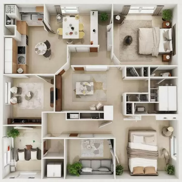 Как оптимизировать пространство в кухне, гостиной и спальне для комфортной жизни