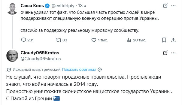 вчера вечером я, как и обычно, решил немножко попровоцировать наш братский народ, написав несложный пост о том, что большая часть мирового сообщества поддерживает СВО