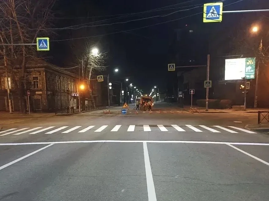 На дорогах Иркутска обновляют разметку На дорогах Иркутска обновляют разметку
