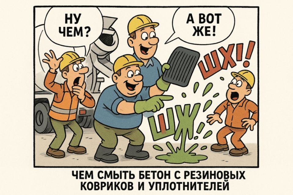 Как эффективно удалить бетон с резиновых ковриков и уплотнителей