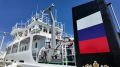 Флаг России подняли на научно-исследовательском судне «Викентий Зайцев» в Иркутском муниципальном округе