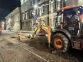 70% выполнено: скальное основание, новые шпалы и рельсы на улице Ленина